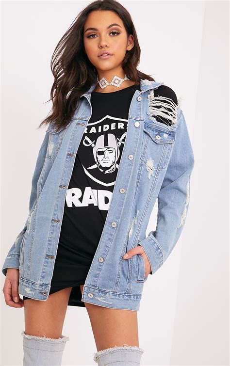 long denim jacket distressed.